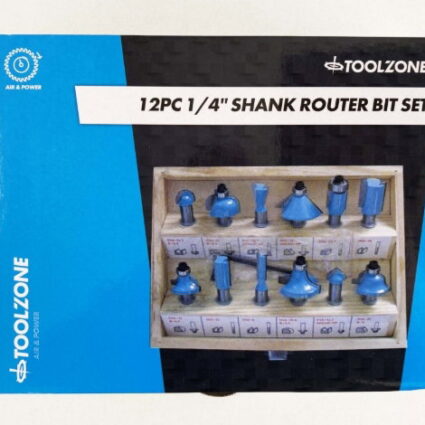 TOOLZONE 12PC 1/4 SHANK ROUTER BITS TCT