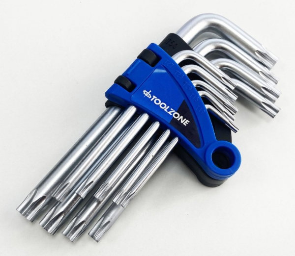 TOOLZONE 9PC SHORT STAR KEYS T10 TO T50